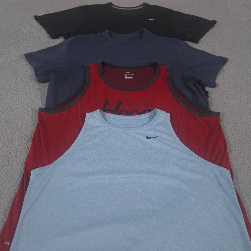 LOT OF 4 Nike Shirt Mens XXL Multi Dri-FIT Versatile Top Hoops Logo Tank Tee